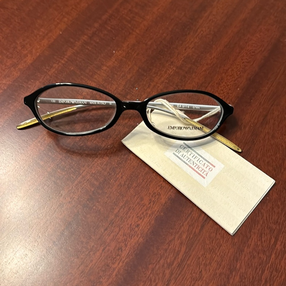 Brand new, certified authenticity black Emporio Armani plastic eyewear 49/17